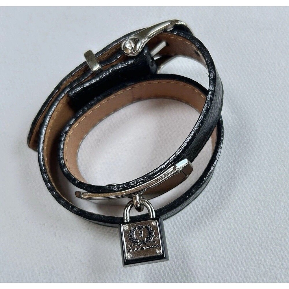 Brighton Leather Wrap Bracelet My Flat in London Black Tan Silvertone